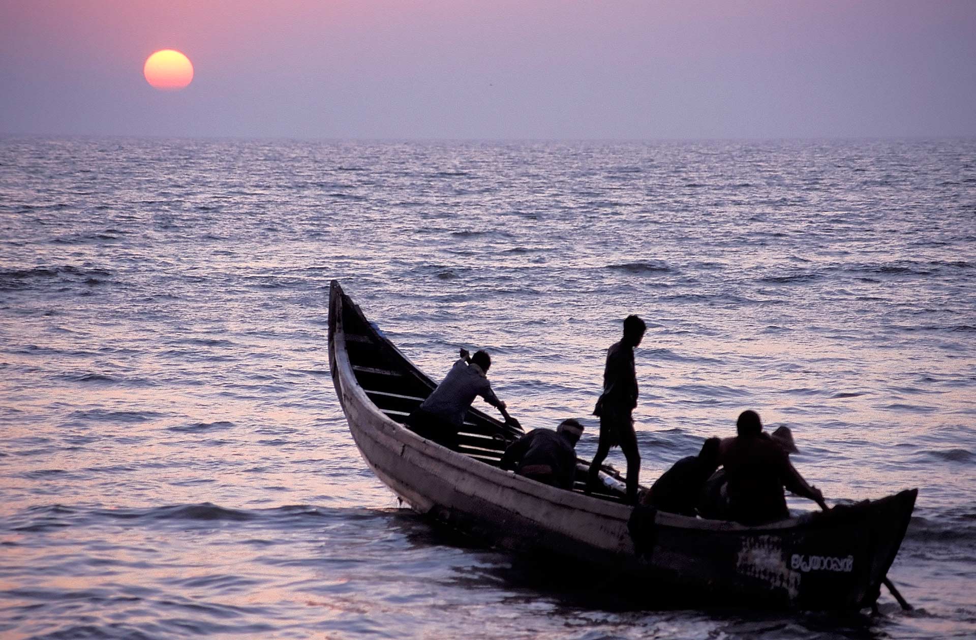 Nattika Beach at sunset, Kerala, India