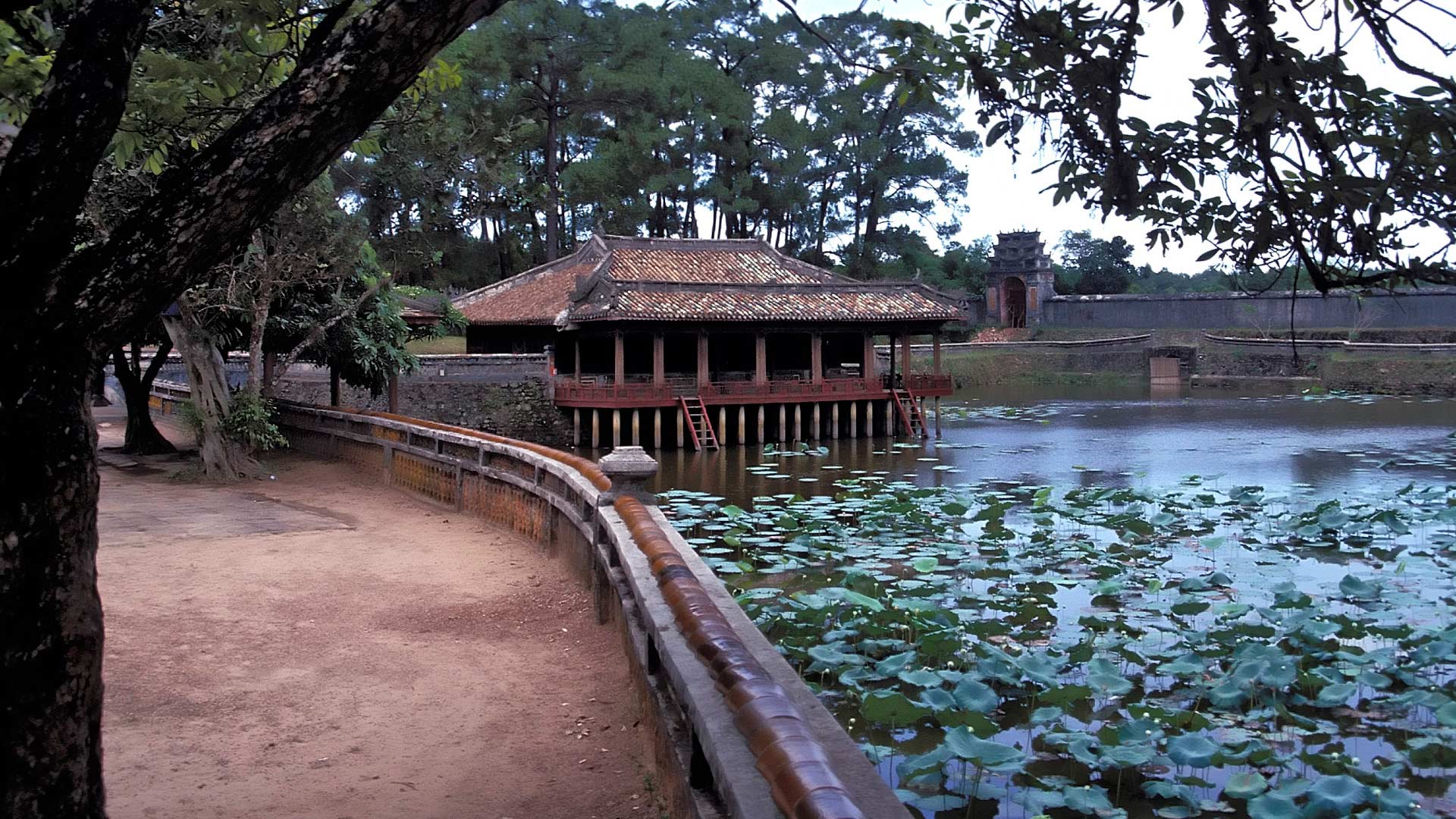 Xung Khiem Pavilion on Luu Khiem Lake located by Tu Duc's Tomb, Hue, Thua Thien-Hue, Vietnam