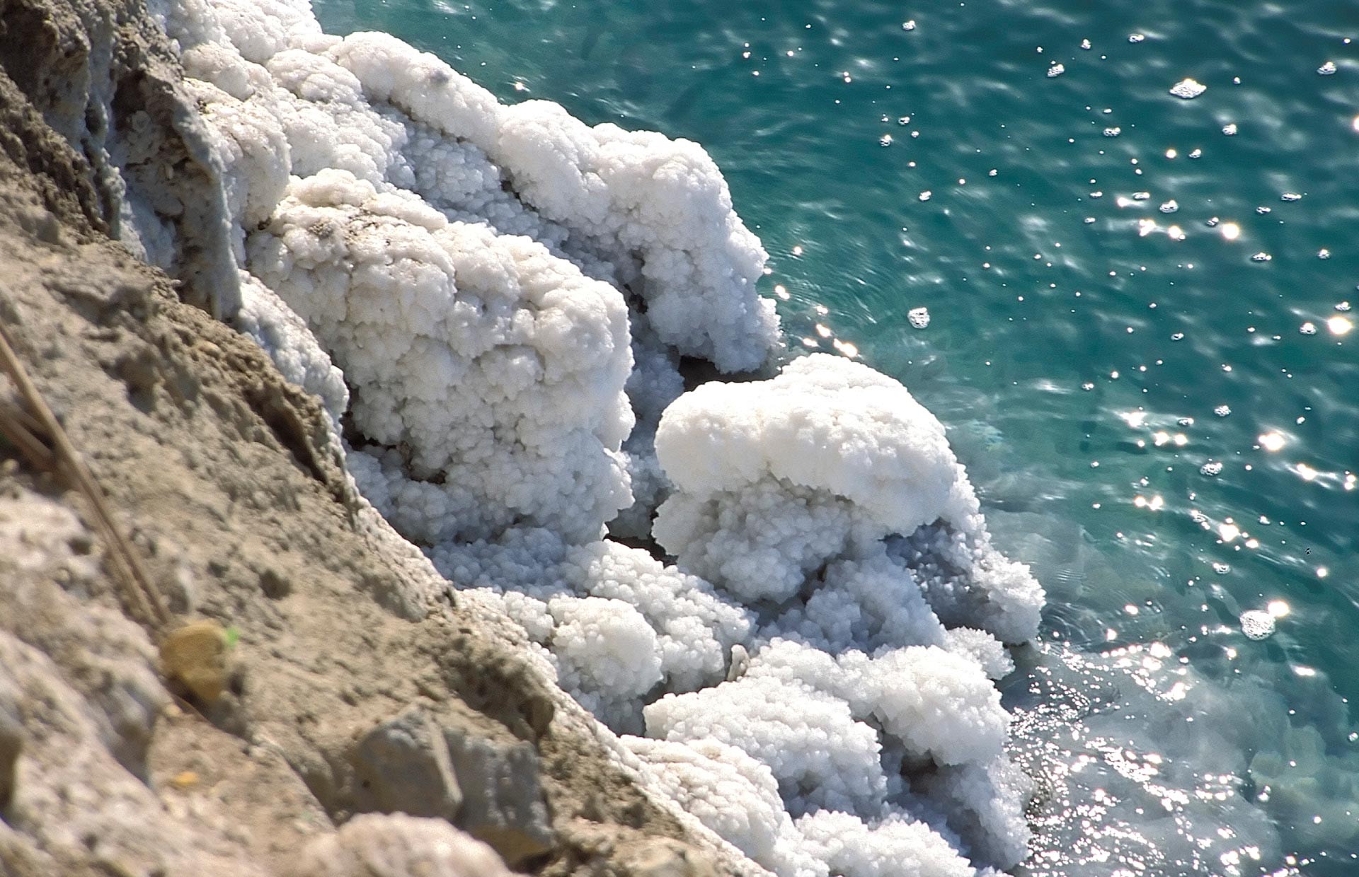 Salt deposits, Dead Sea, Jordan