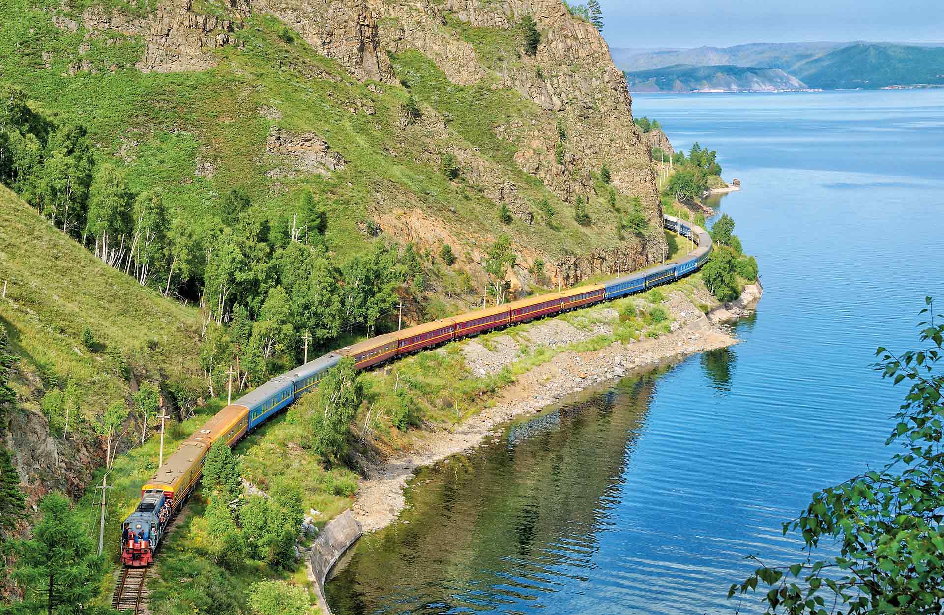 Trans-Siberian Railway, the coast of Lake Baikal.